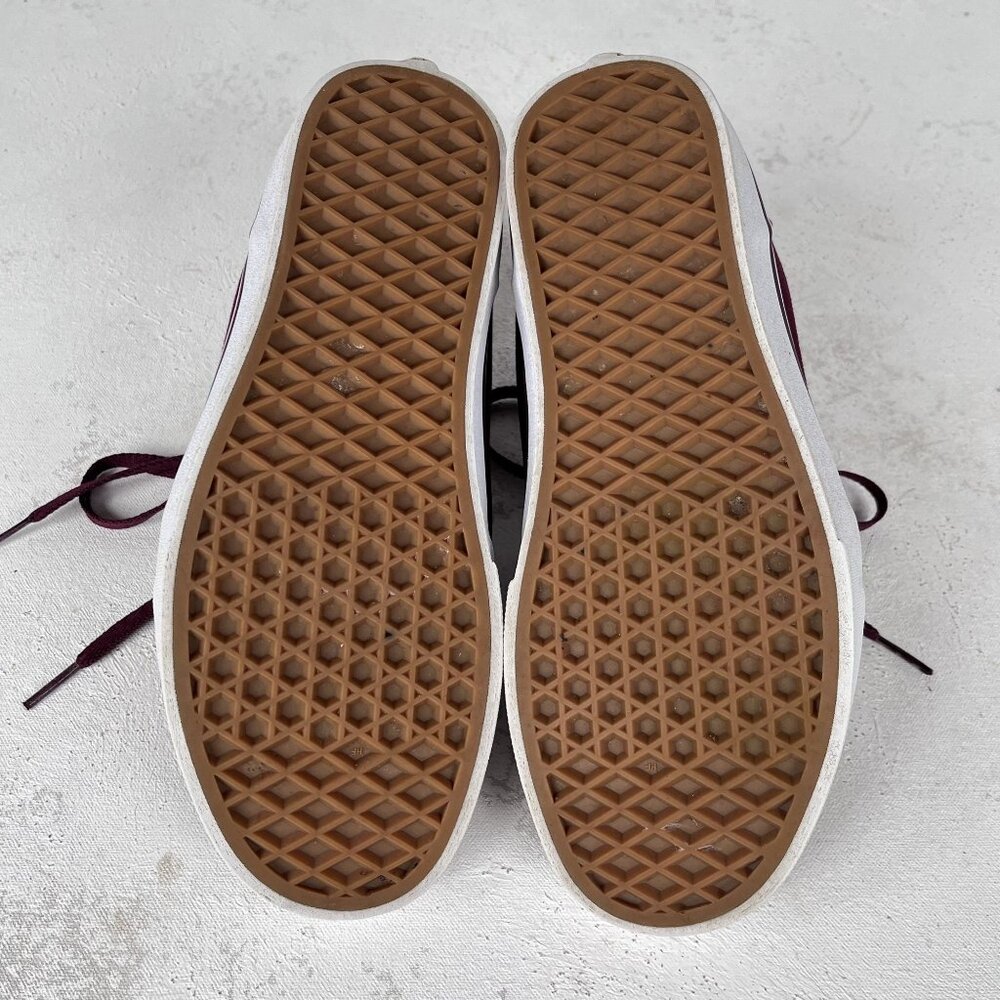 Vans Old Skool Sk8 Womens Canvas Marron White Sneakers Sz 7.5 - Picture 2 of 9